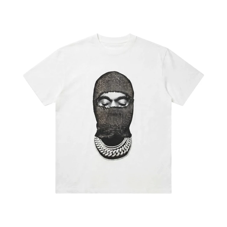 T-shirt in Cotone Nero con Stampa Artistica