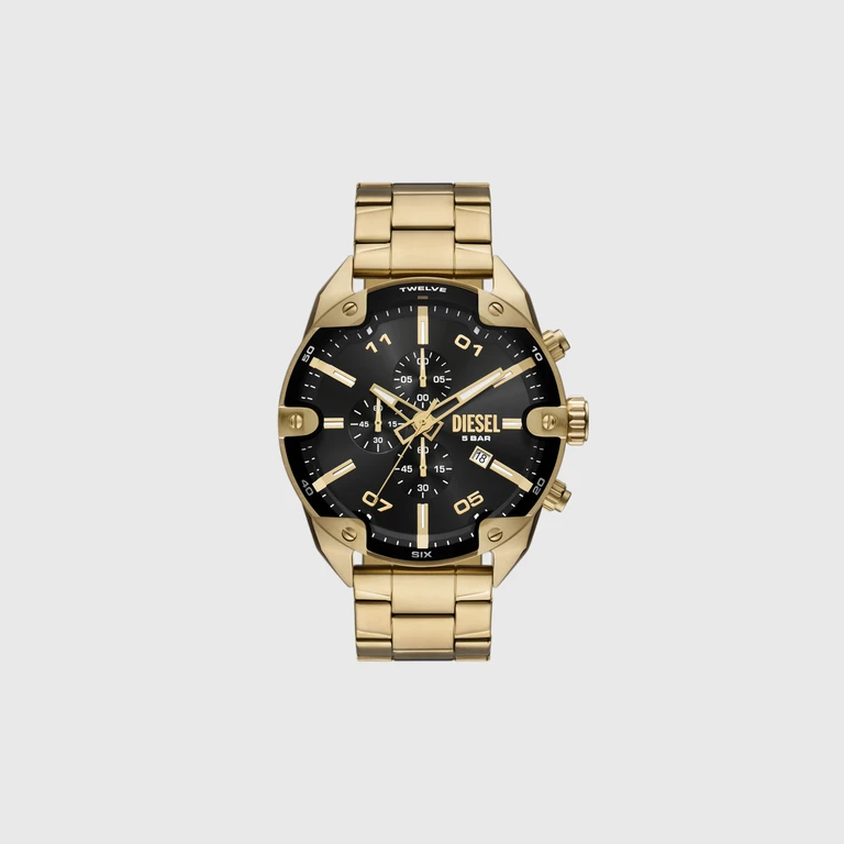Spiked Chronograph Gold-Tone Stainless Steel Watch - Timeframes - Man - Gold