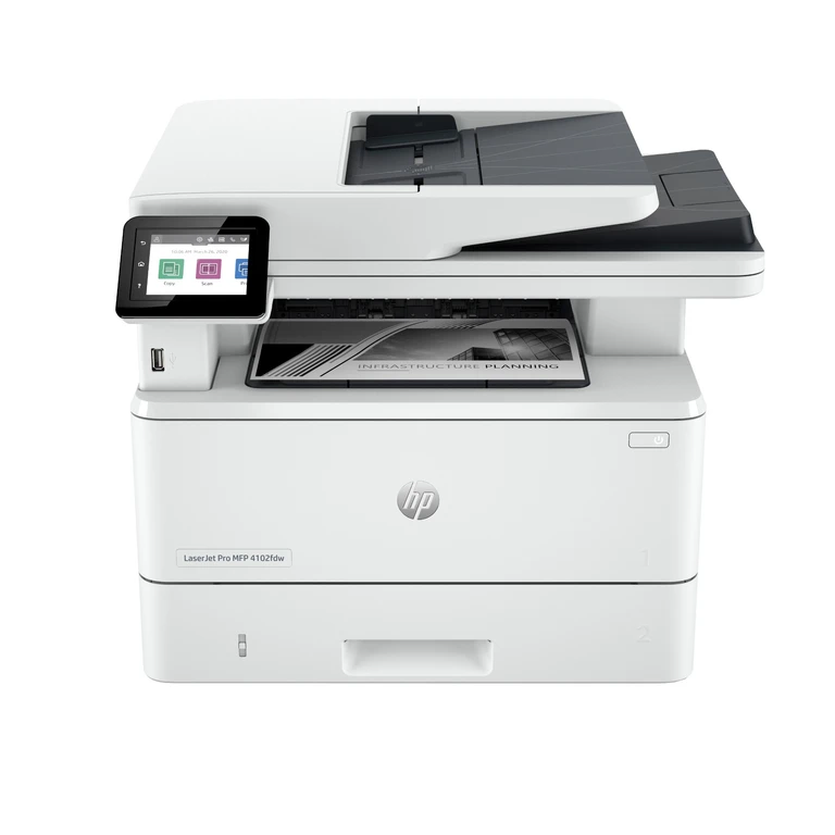 LaserJet Pro 4102dw Wireless Multifunction Black and white Printer.