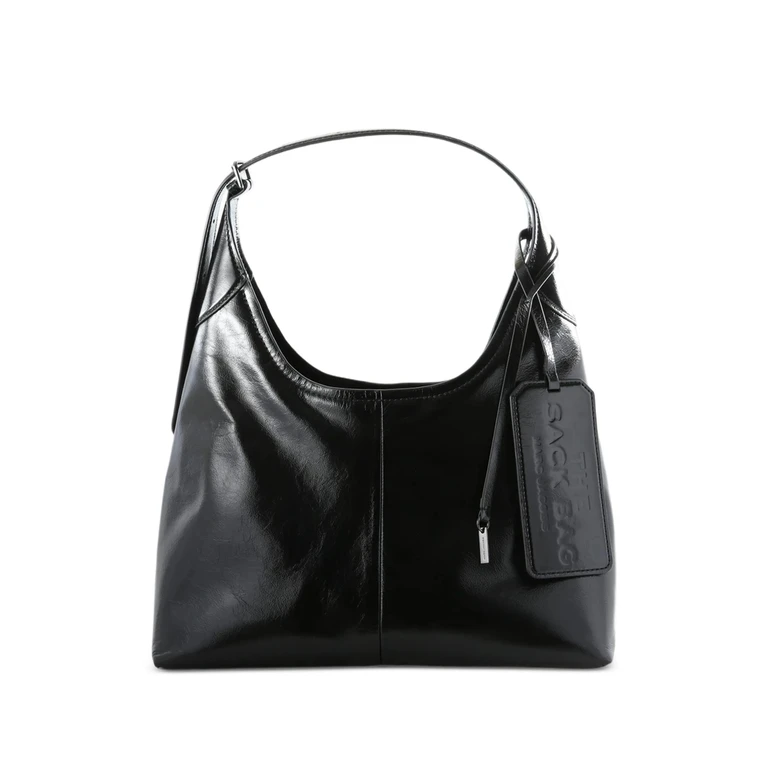 Belted Sack Bag In Crinkle Leather