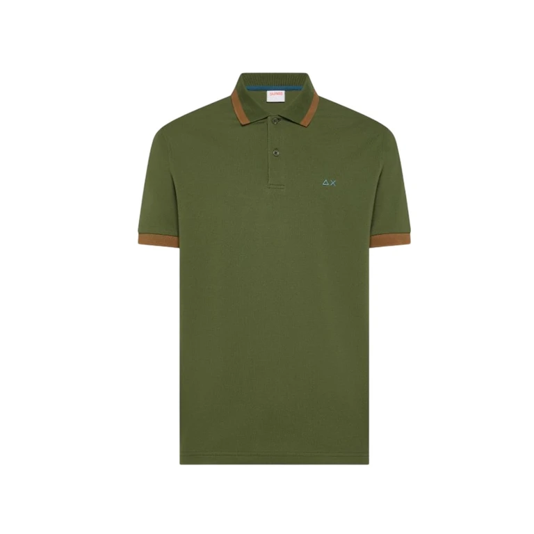 polo man Sun68 - polo big stripe on collar s/s - green