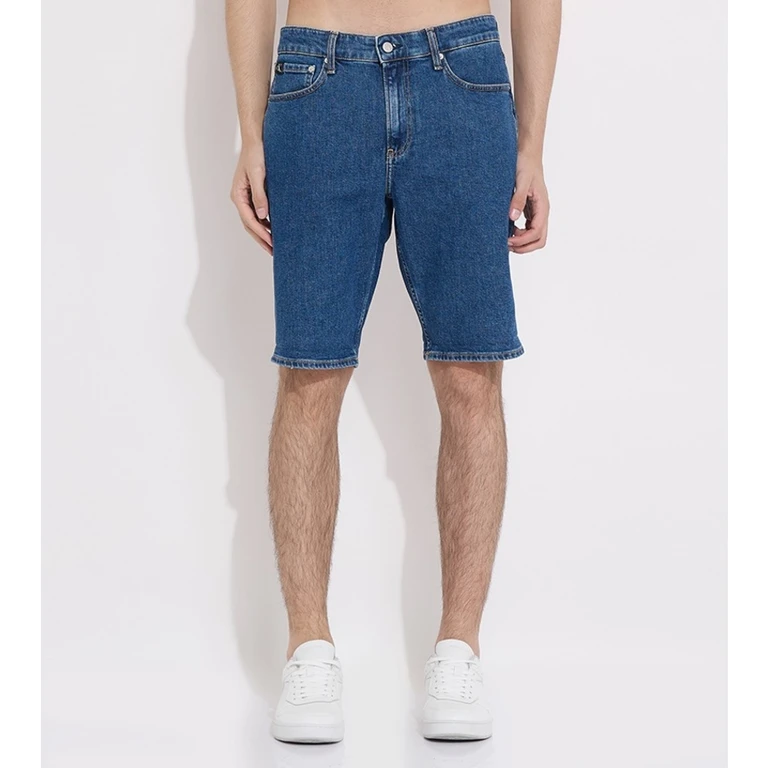 Mens Blue Washed Pocket Detail Denim Shorts
