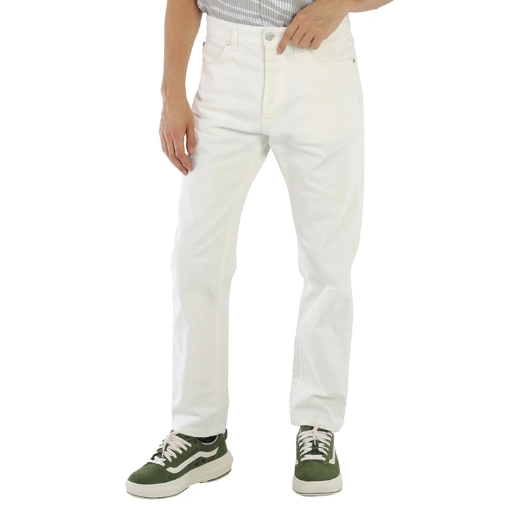 Mens White Relaxed Fit Denim Jeans