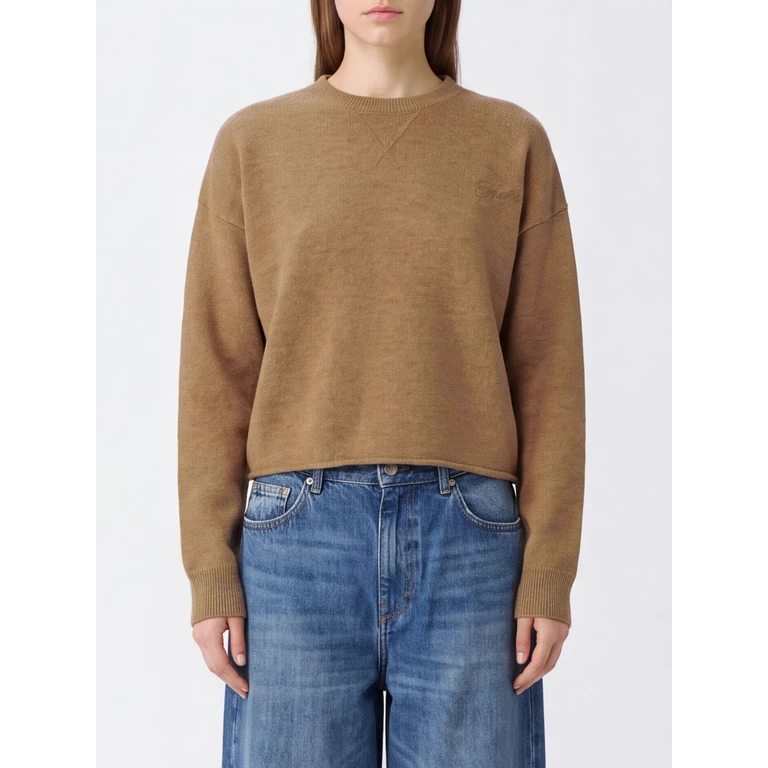 Wool and Cashmere Crewneck Jumper with Ribbed Trims and an Embroidered Logo (SEPW149E)