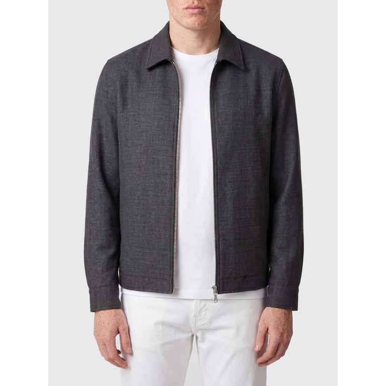 Pure Wool Shirt Jacket with Classic Collar and Zip Closure (BILL40023880)