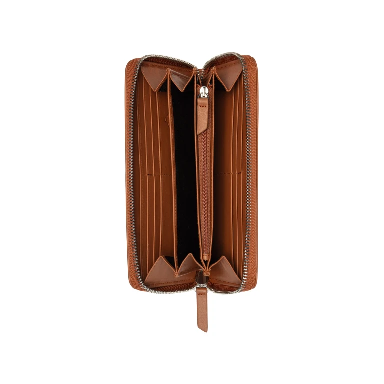 Le Cuir Lisse | Long Zip Leather Wallet, Cognac