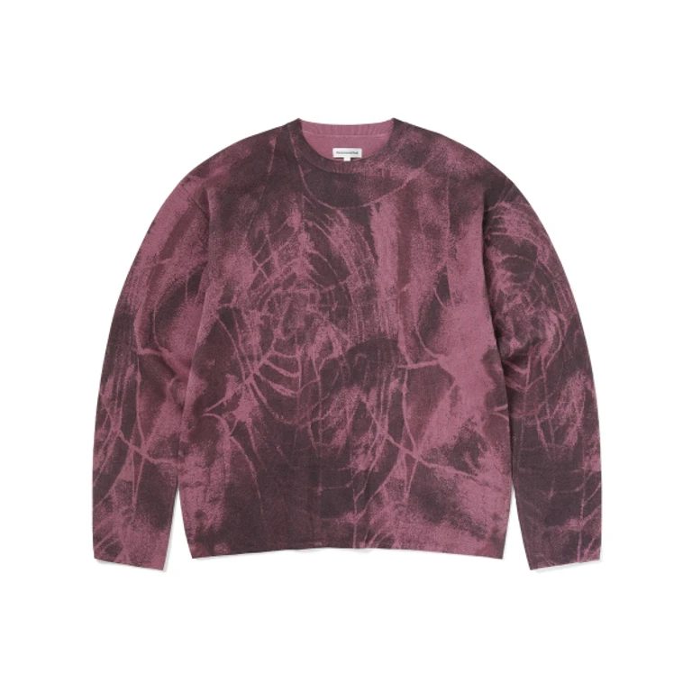 Abstract Web Knit Sweater Magenta