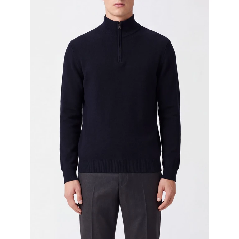 Half-Zip Turtleneck Jumper in Cashmere and Wool Blend (UMS70LOCK124110)