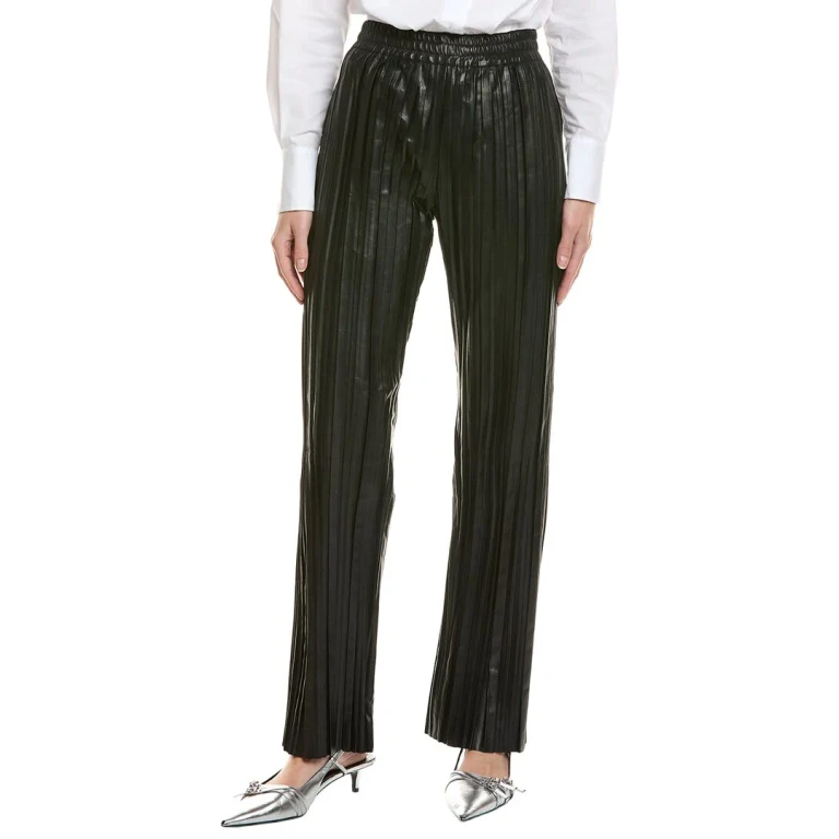 Pleat Leather Car Trouser