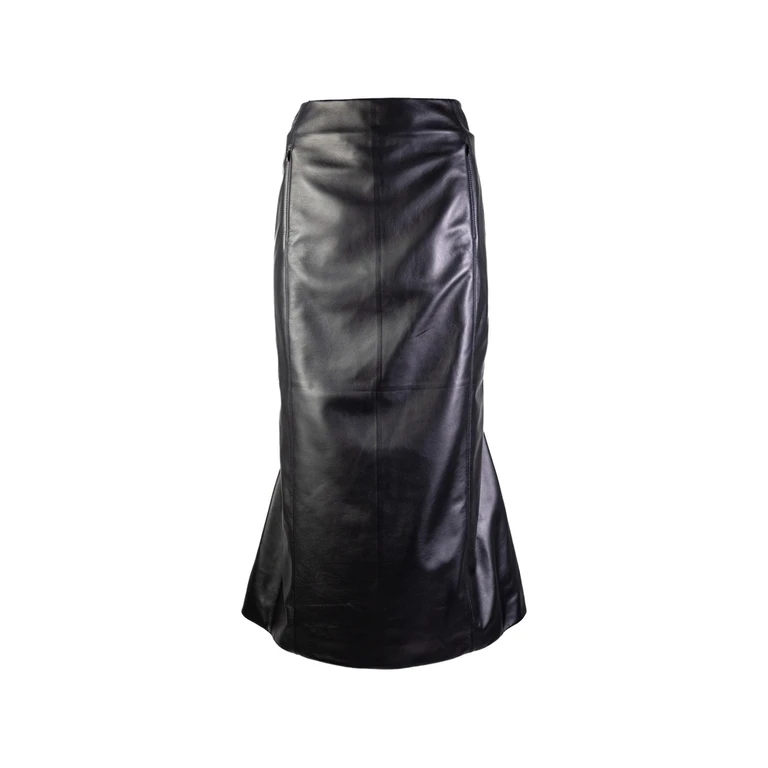Leather Panelled Midi Skirt