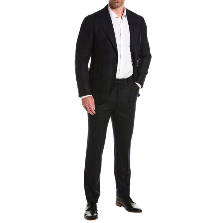 Mens Blue Virgin Wool Suit