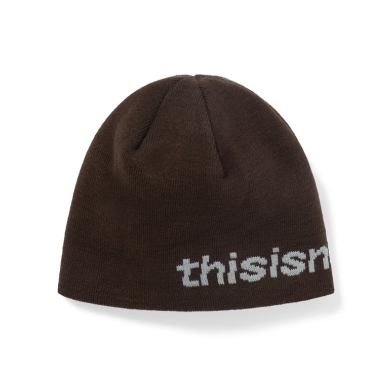 SP-Logo No Cuff Beanie Brown