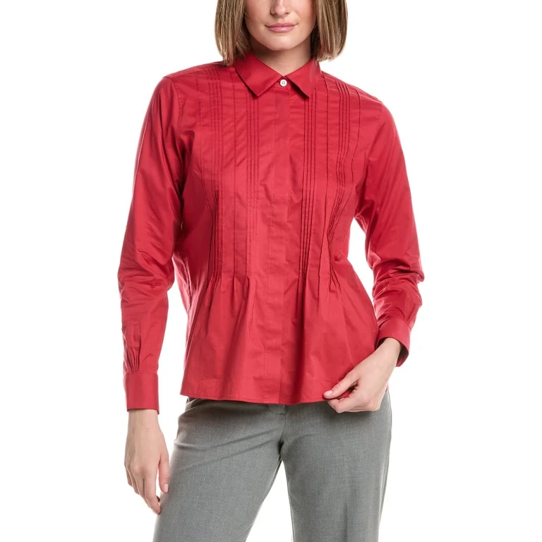 Poplin Placket Relaxed Blouse