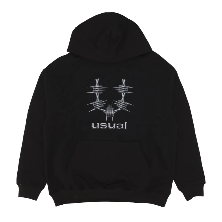Men's Lightweight Hooded Sweatshirt Metal Hoodie Black