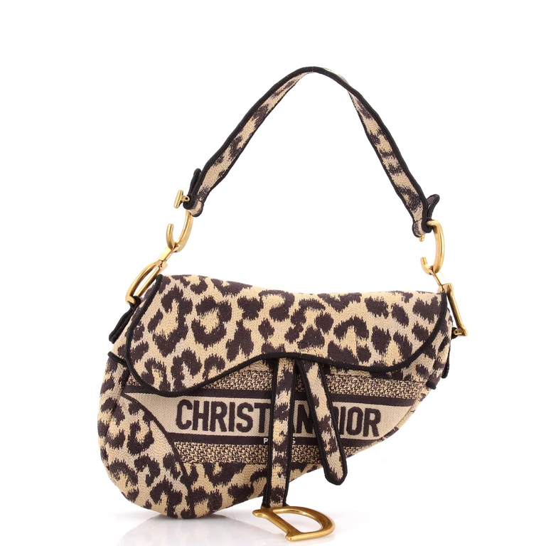 Saddle Handbag Mizza Embroidered Canvas Medium