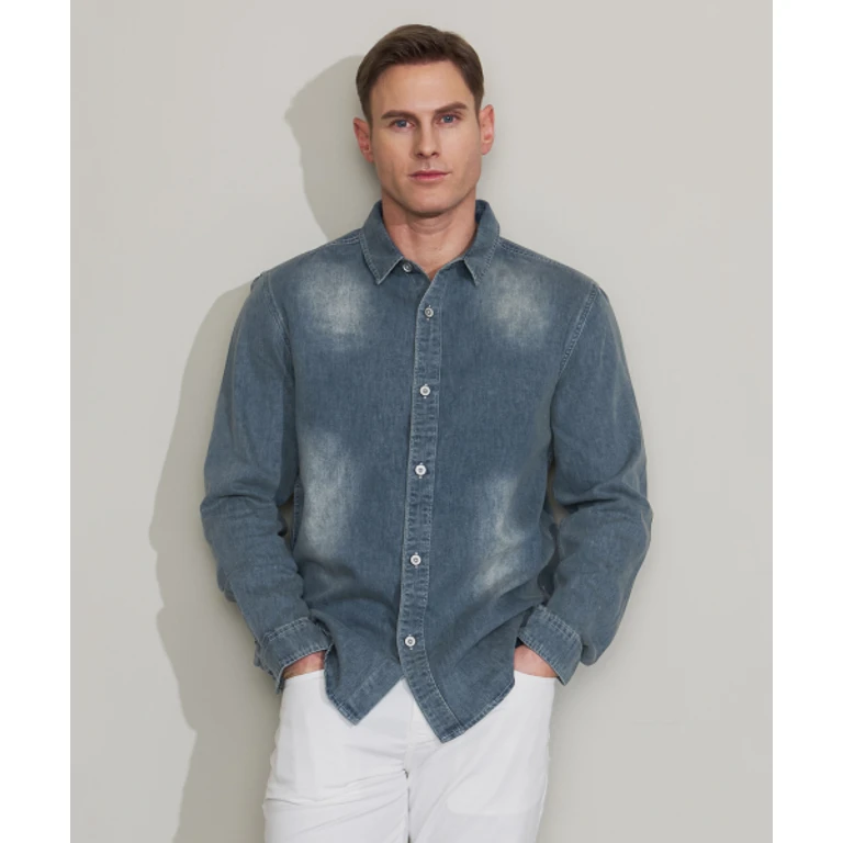 Blue Washed Denim Shirt