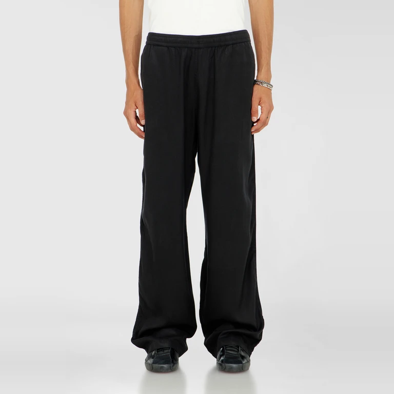 Drawstring pants in faded twill - Pants - Man - Black