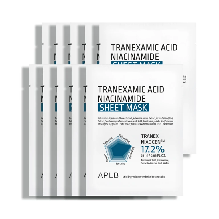 Tranexamic Acid Niacinamide Sheet Mask Set: 10PCS