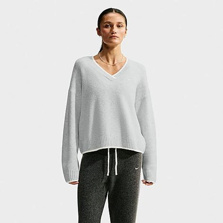 Women's SWT KNIT CREW in birch heather Size: XS