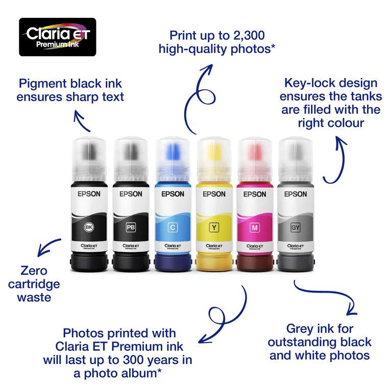 Epson C13T07B140/114 Ink bottle foto black. 6.7K pages 2300 Photos 70m