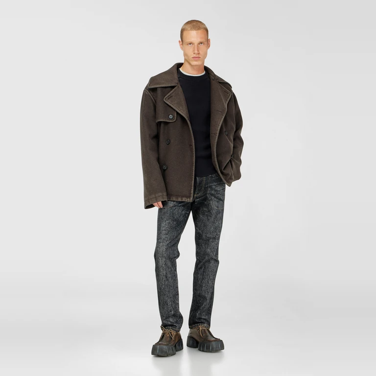 Ribbed jumper with shoulder panels - Knitwear - Man - Black