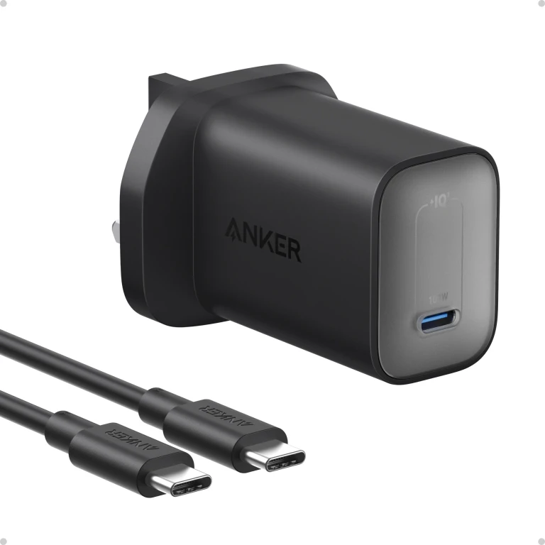 Nano, USB-C GaN Charger, 100W Fast Charging, with USB-C Cable, Black