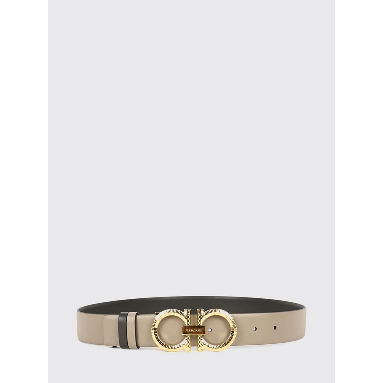 Gancini Reversible Smooth Calfskin Leather Belt with Logo Buckle (230421796241)