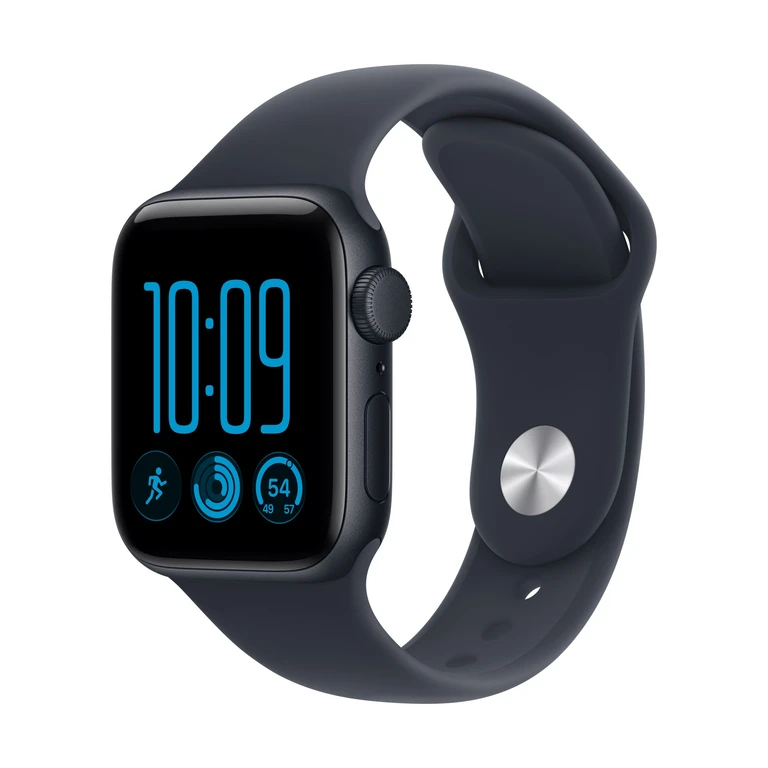 Apple Watch SE (3nd generation) SE 3 GPS 40mm Midnight Aluminium Case with Navy Blue Sport Band - S/M