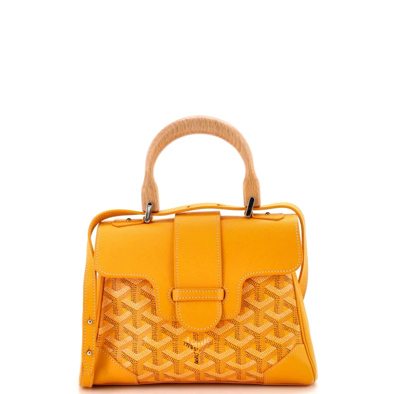 Saigon Top Handle Bag Coated Canvas with Leather Mini