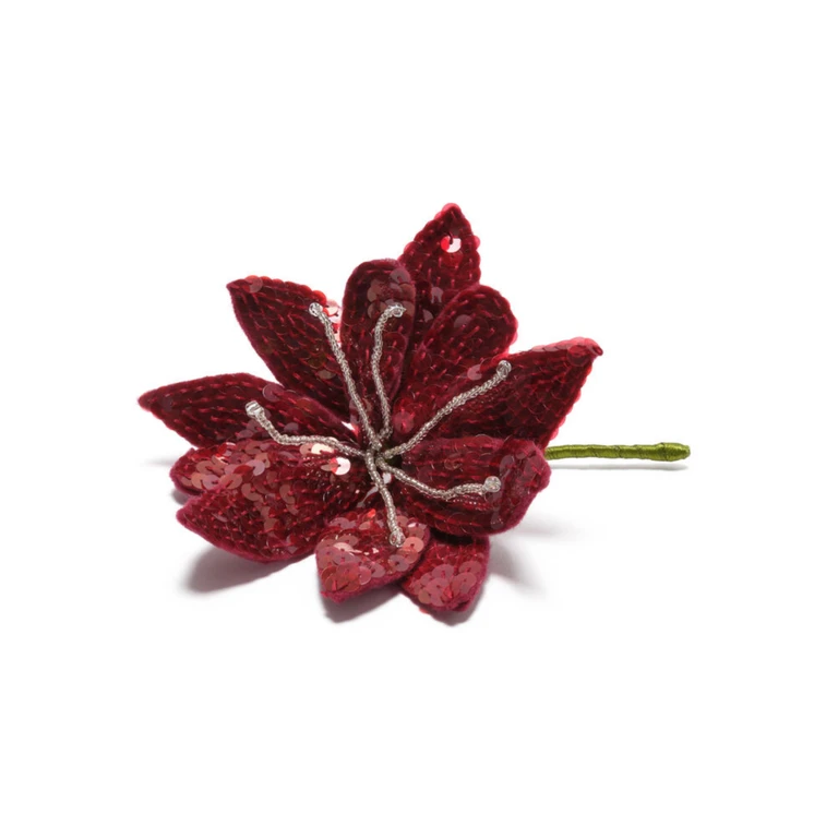 precious flower brooch Maliparmi red