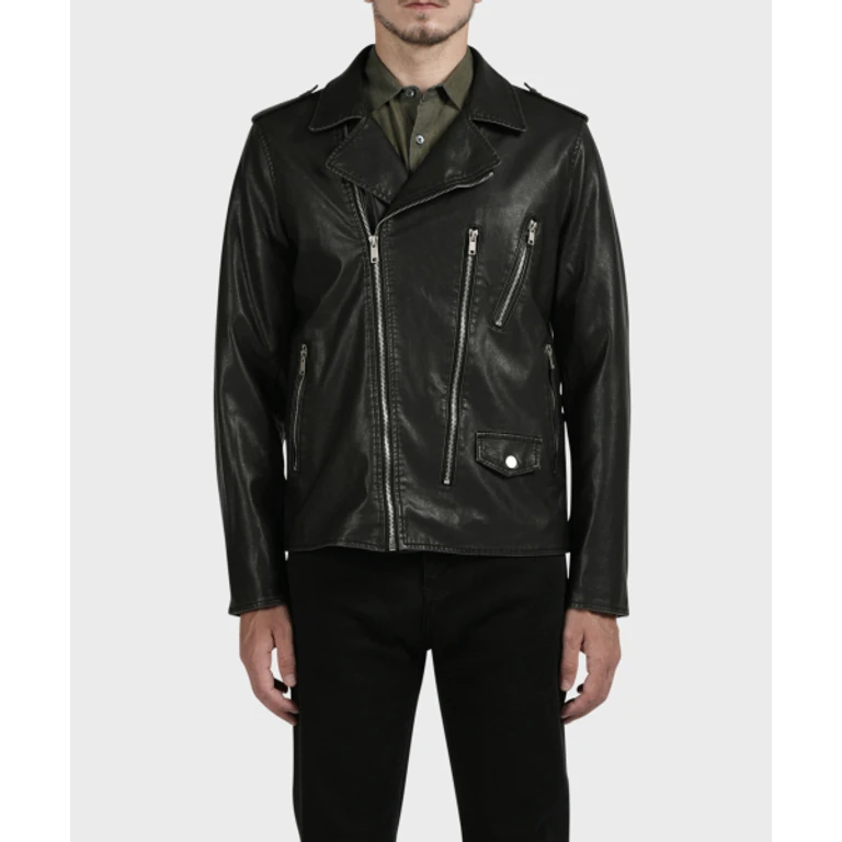 Black PU Leather Classic Rider Jacket