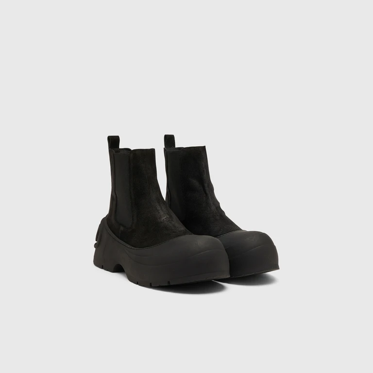 D-Donald-Chelsea boots in waxed suede and rubber - Boots - Man - Black