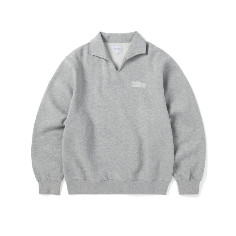 Open Collar Sweatshirt Heather Grey