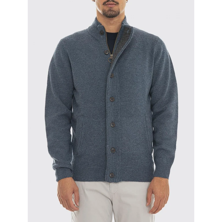 High-Neck Pure Wool Cardigan with Button Closure (MKN0731IN72)