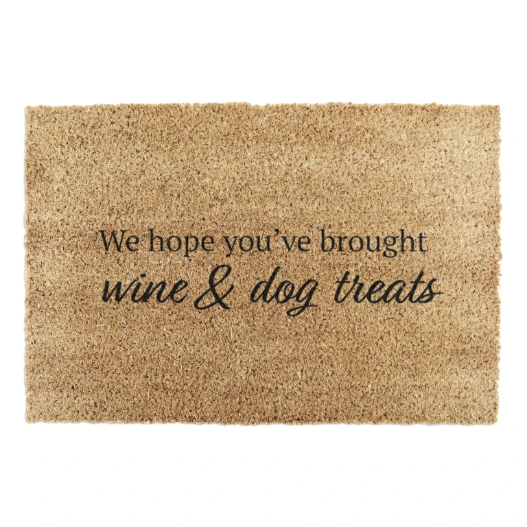 Wine and Dog Treats - Coir Doormat