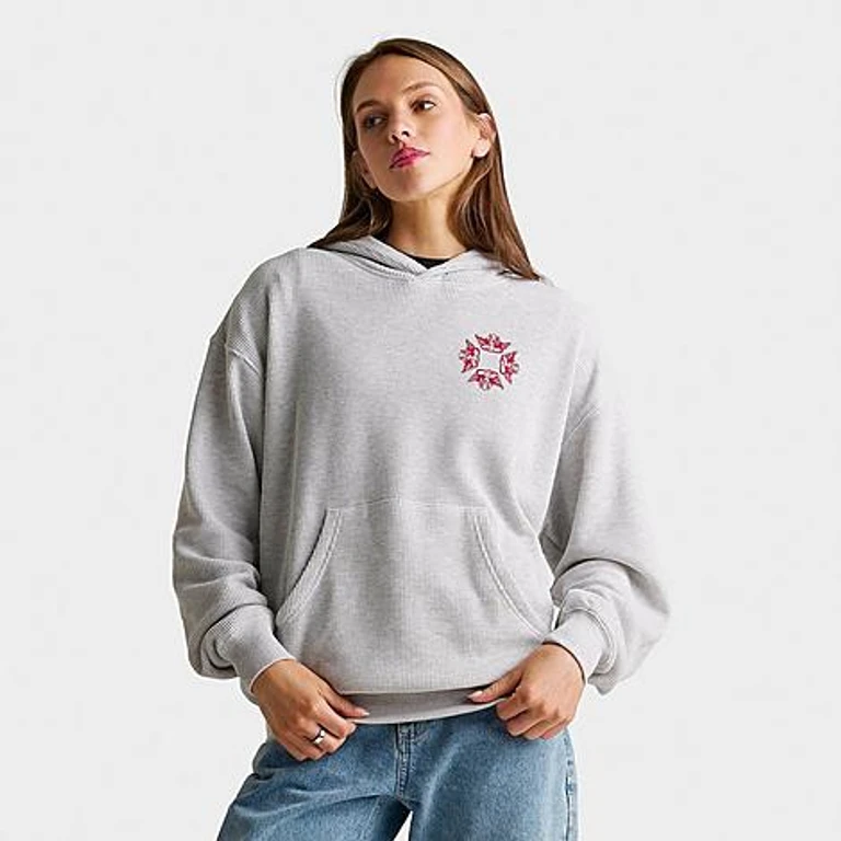 Women's Boys Lie Red Flags V2 Racer Pullover Hoodie in Light Heather Grey Size: XS/Small