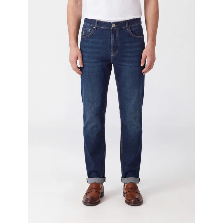 Pantalón de cinco bolsillos de denim de algodón Brunello Cucinelli