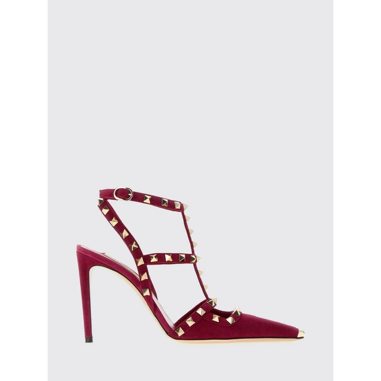Rockstud Suede T-Strap Slingback Pumps with High Stiletto Heel (S0PV4URTJ8M)