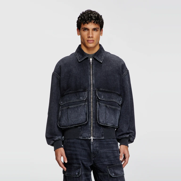 Jacket in batavia-weave denim - Denim Jackets - Unisex - Black