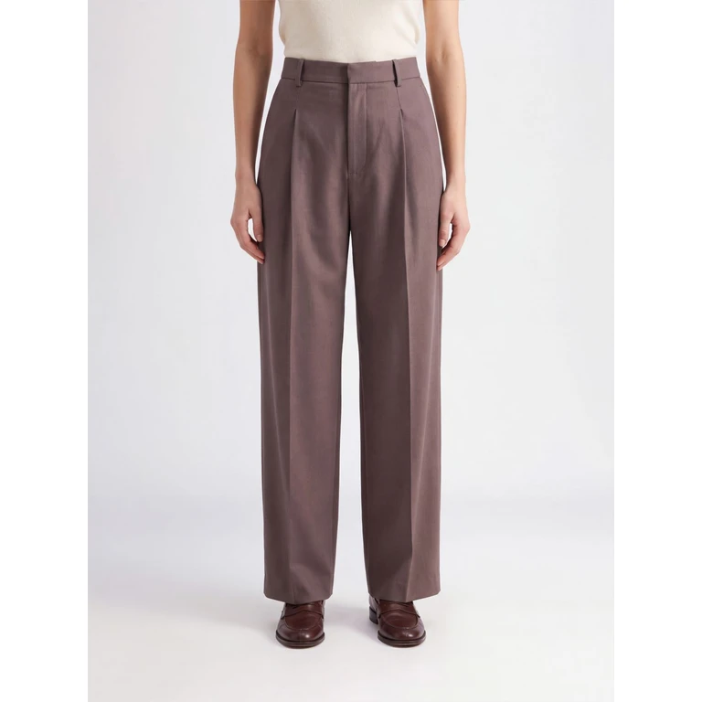 N° 21 High-Waisted Wide-Leg Trousers in Wool Blend (B03131282474)