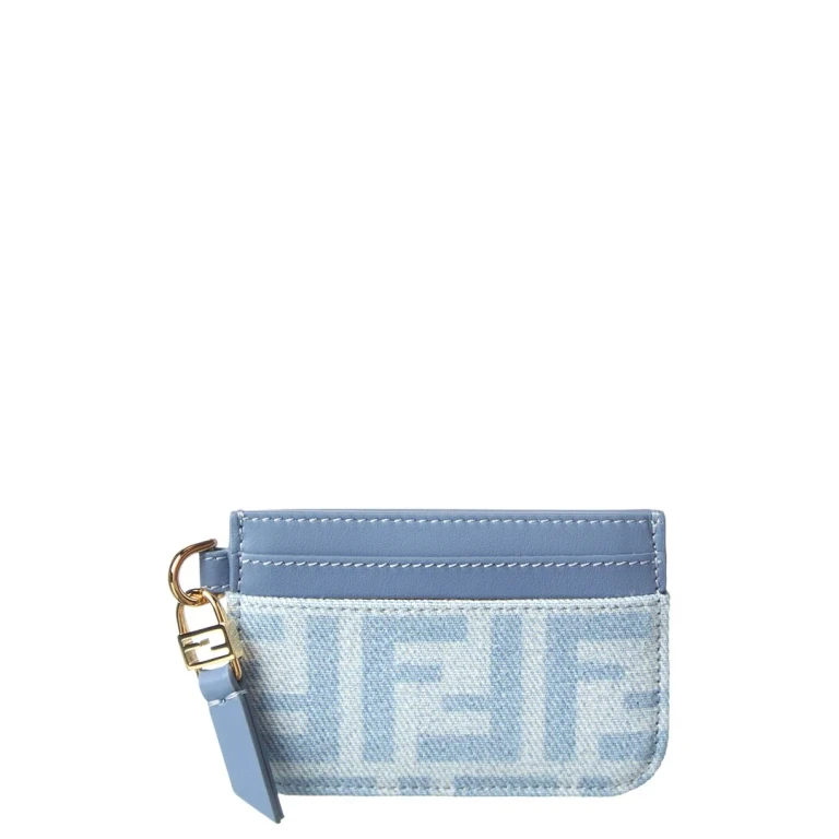 Fendi Baguette Denim & Leather Card Case