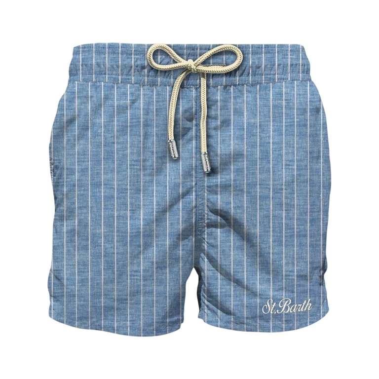 shorts and shorts man mc2 saint barth - syros pinstriped linen den30 - multicolor