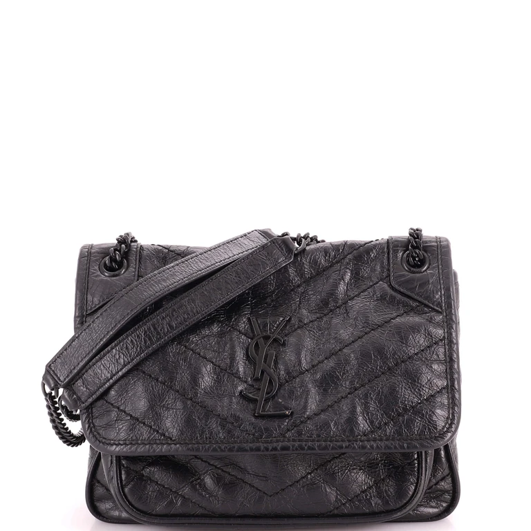 Niki Chain Flap Bag Matelasse Chevron Leather Baby
