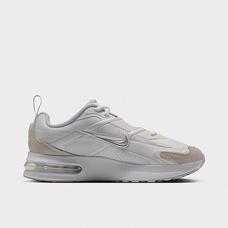 Big Kids Air Max Metro Casual Shoes in White/Photon Dust/Illusion Green Size: 3.5