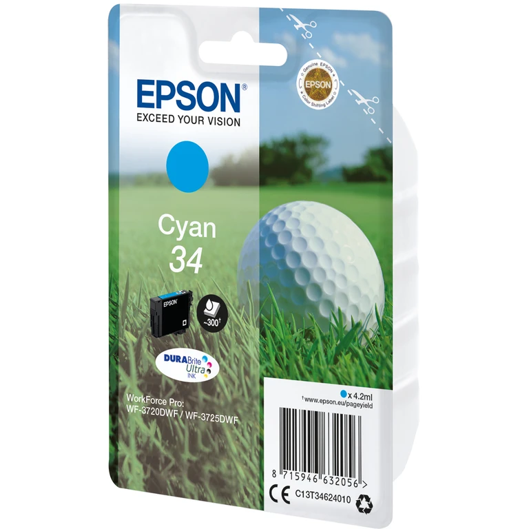 C13T34624010/34 Ink cartridge cyan. 300 pages 4.2ml for Epson WF