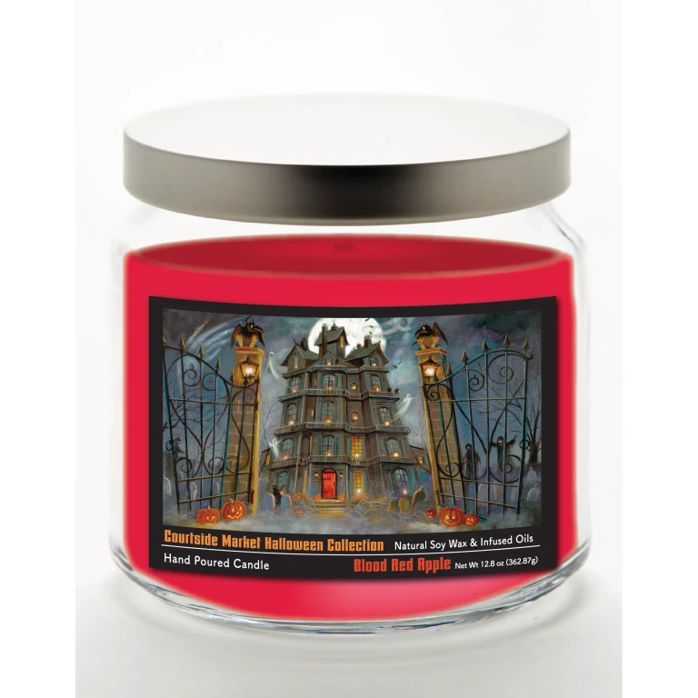 Haunted House II 12.8 Oz Candle Glass Jar with Brushed Silver Metal Lid