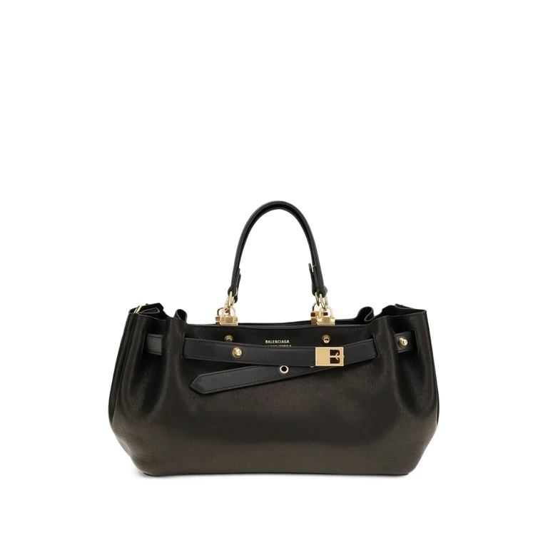 Buckled Leather Shoulder Bag