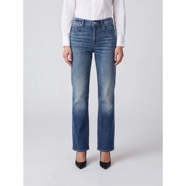 Stovepipe High-Waisted Straight Jeans in Stretch Denim (7U4N0G873NE)
