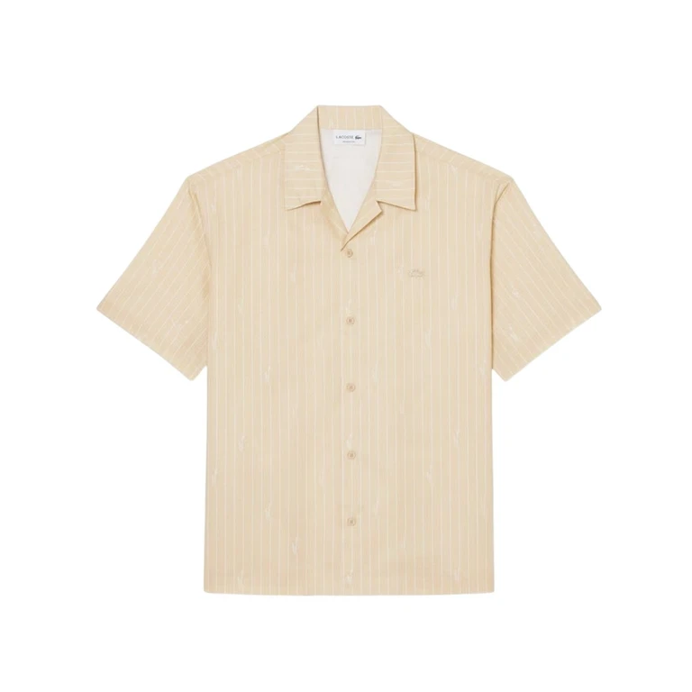 casual shirts man Lacoste - short sleeve shirt - beige
