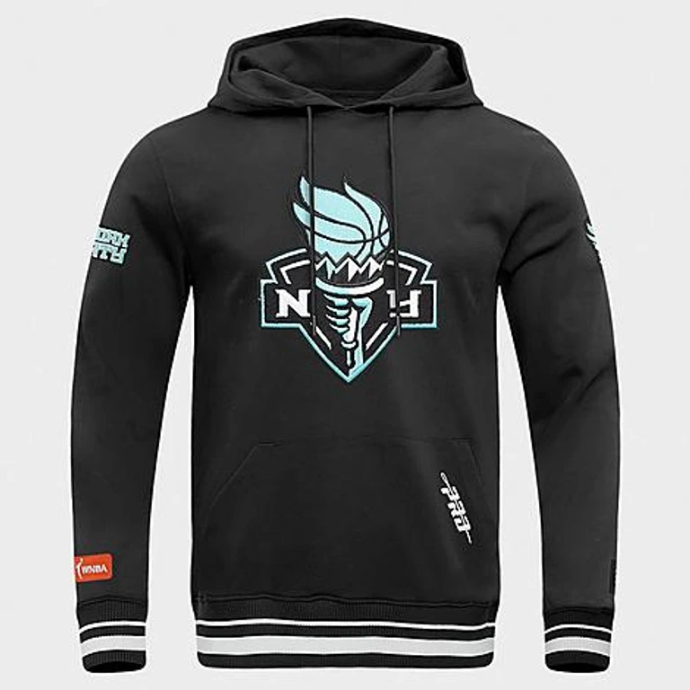 Men's New York Liberty WNBA Retro Classic Fleece Pullover Hoodie in Black Size: Small